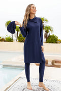 Cap, Long Sleeve Hooded Top and Pants Swim Set - V.I.P Digital Presence