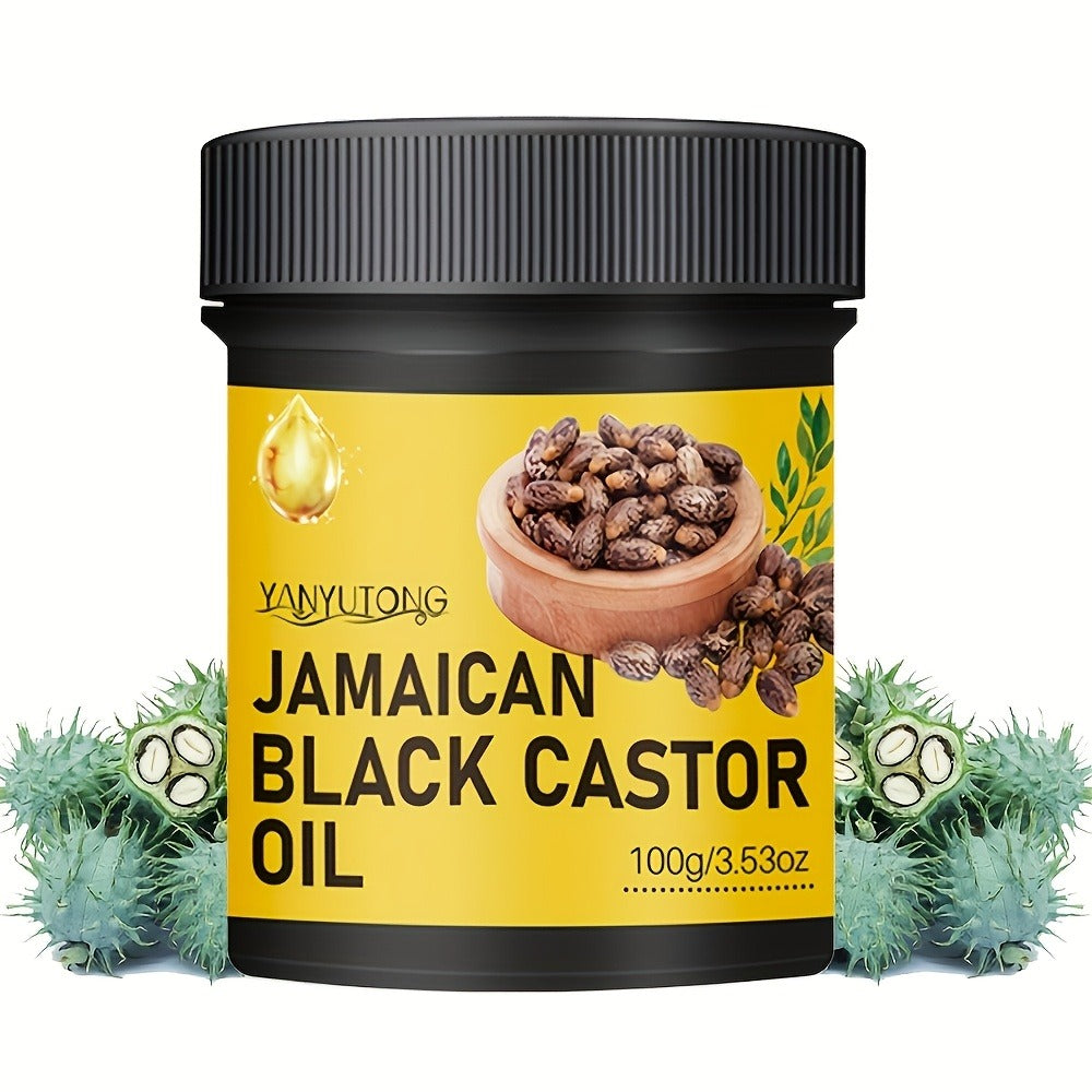 Hair Oil YANYUTONG Jamaican Black Castor 100g Yellow-Label Jar with Black Screw Lid for Hair and Scalp Application — image 3