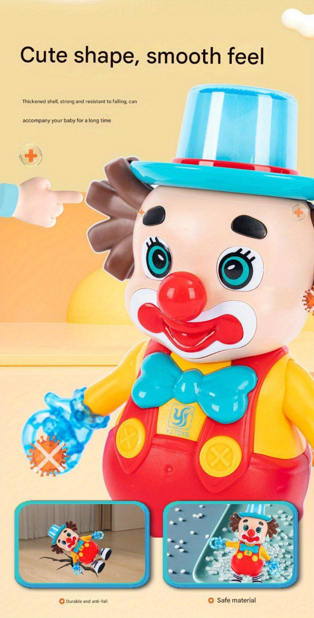 Dancing Clown Toy Doll with Light & Music, Swinging Fidget Toy for Kids Boys & Girls, Funny Weird Halloween Decoration — imag