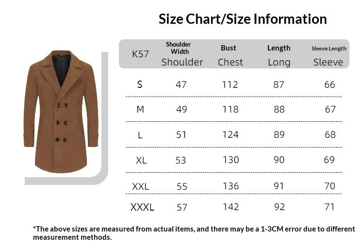 Cotton-padded Wool Coat Fashionable Lapel Wool Outerwear