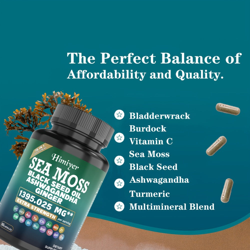 Herbal Supplements with DREAMOSE Label, Sea Moss Blend Capsules, 3 Bottles and 180 Capsules Total — image 5