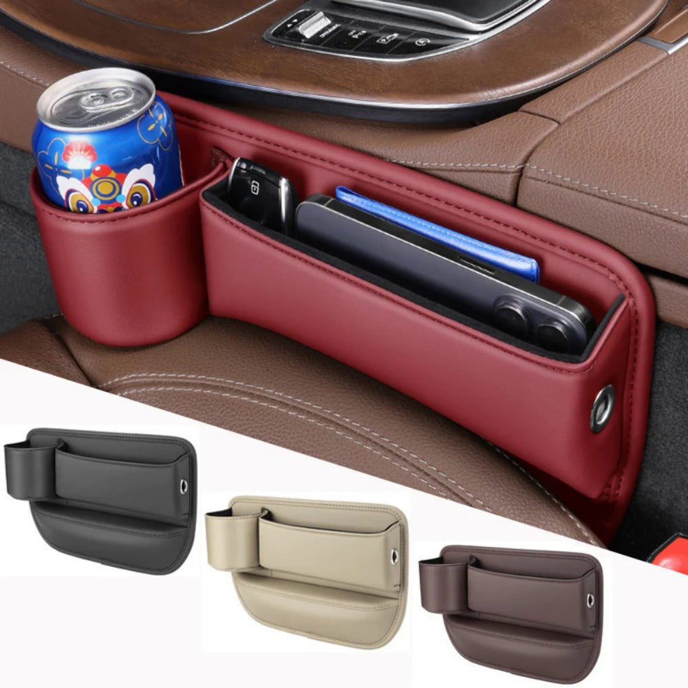 Seat-Gap Car Organizer with Cup Recess and Phone Storage in Four Color Pairs or Left-Side Black Pack — image 1