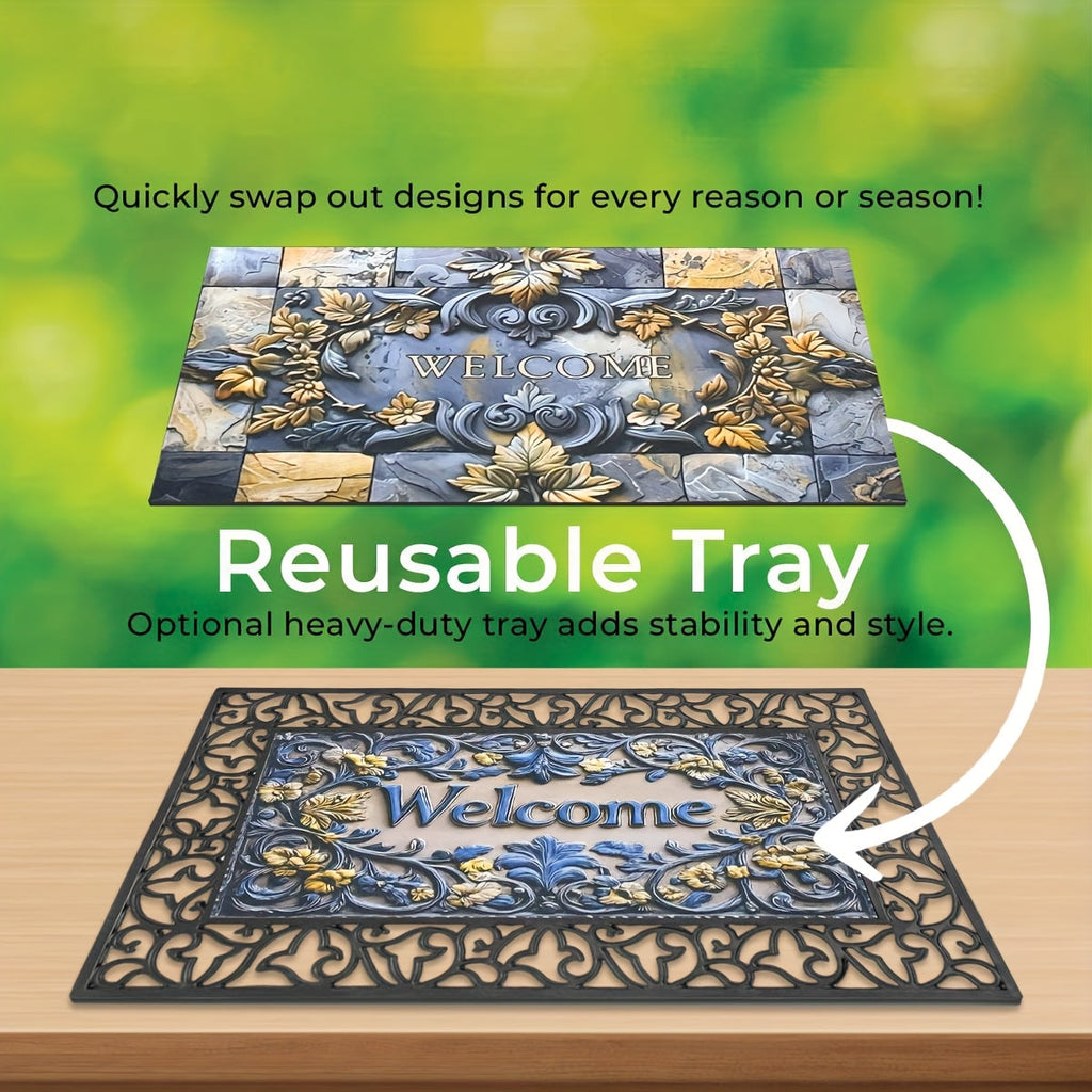 Door Mat | PVC Hollow Anti-Slip Mud Scraper Outdoor Entrance Holiday — image 6