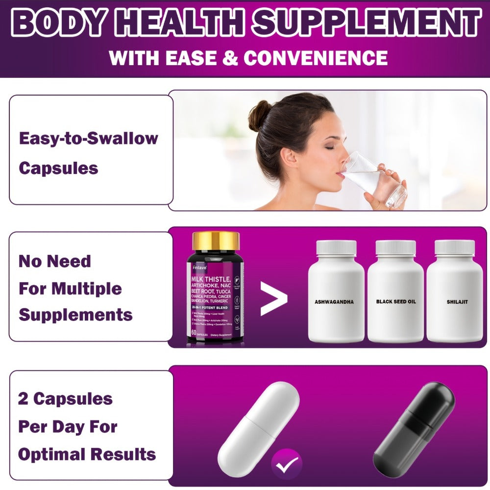 Liver Support Supplement 28-in-1 Ultimate Herbal Blend, Milk Thistle, Dandelion & Turmeric for Liver Cleanse — image 4