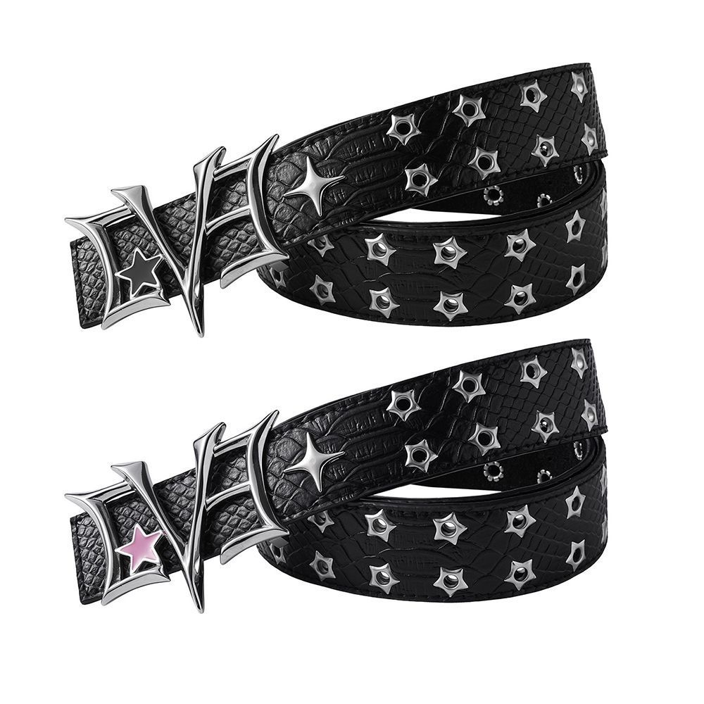 Mens Rivet Retro Stylish Leather Belt