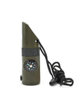 NEW 7 in 1 Survival Whistle Hiking Whistle Compass Mirror Flashlight Magnifier LED Light Thermometer Storage Compass Tool - V.I.P Digital Presence