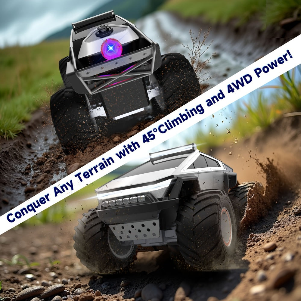 1:12 Scale RC Monster Truck 4WD, Remote Control Cybertruck & Pickup Truck with LED Lights & Sound Effects — image 19