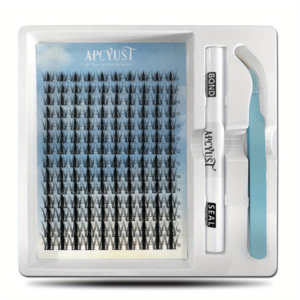 Fairy Lash Clusters Kit in a Spiky Wet-Look Manga Anime C Curl Design for Individual Eyelash Extensions at 8mm-18mm — image 3