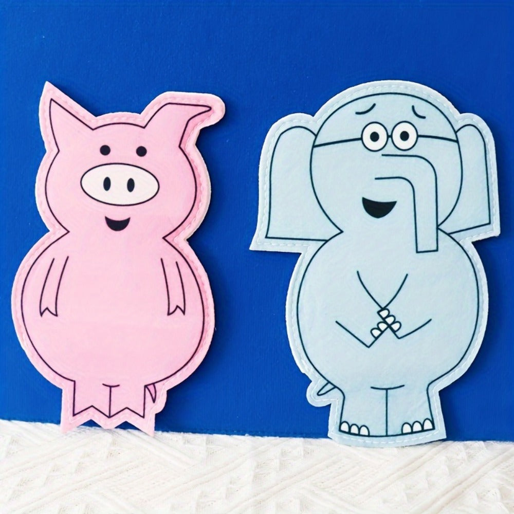 Elephant and Piggie Hand Puppets Plush Stuffed Animal Props for Storytelling, Classroom Teaching & Role Play — image 10