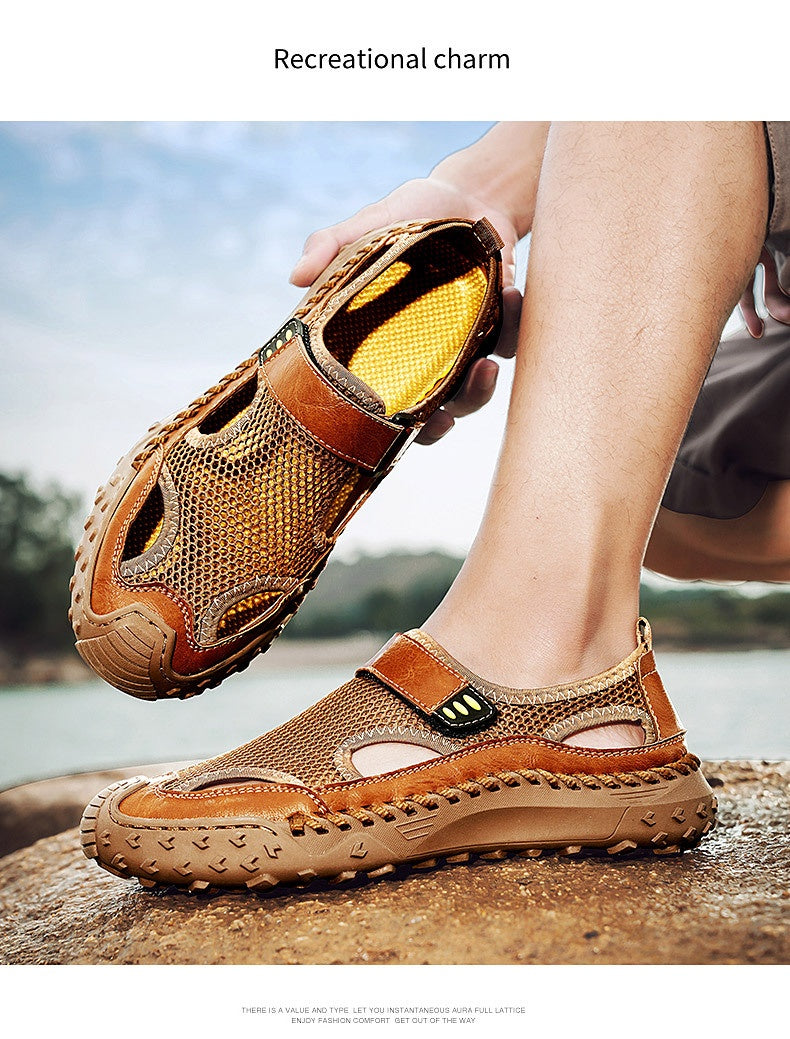 Summer Outdoor Casual Hollow Mesh Surface Breathable Men's Sandals