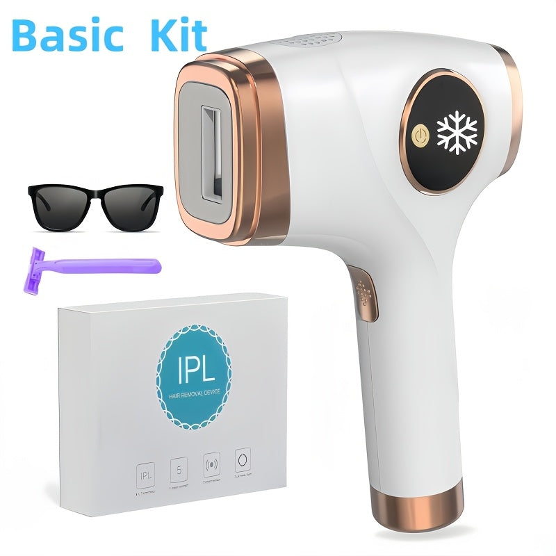IPL Hair Removal Device Sapphire Ice Cooling Painless 999900 Flashes 9 Modes – At-Home Permanent Hair Reduction for Women Men