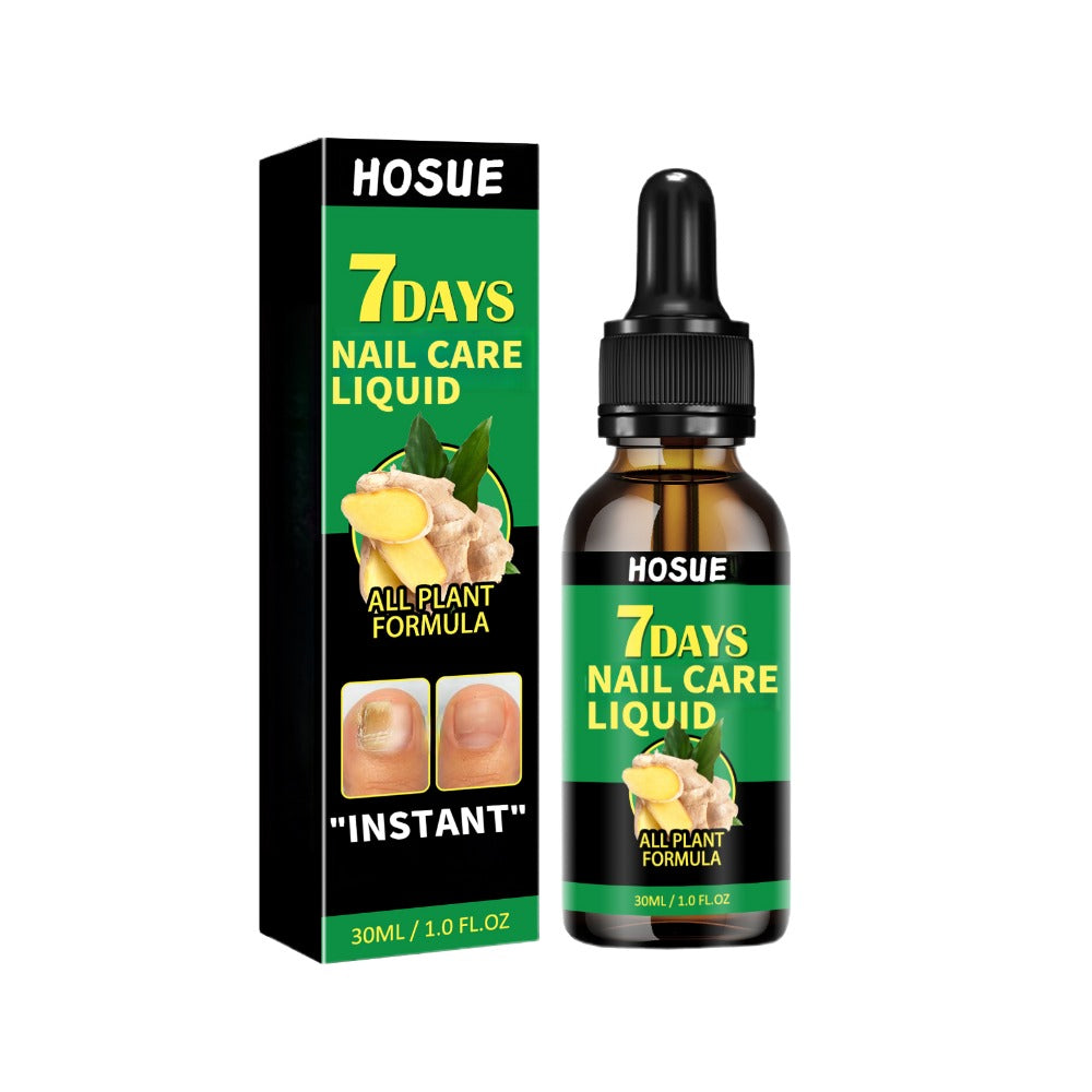 Ginger Nail Care Liquid 7-Day Repair 2-Piece Set 1.01oz Each – HOSUE Plant-Based Formula for Yellowing Gray Uneven Discolored