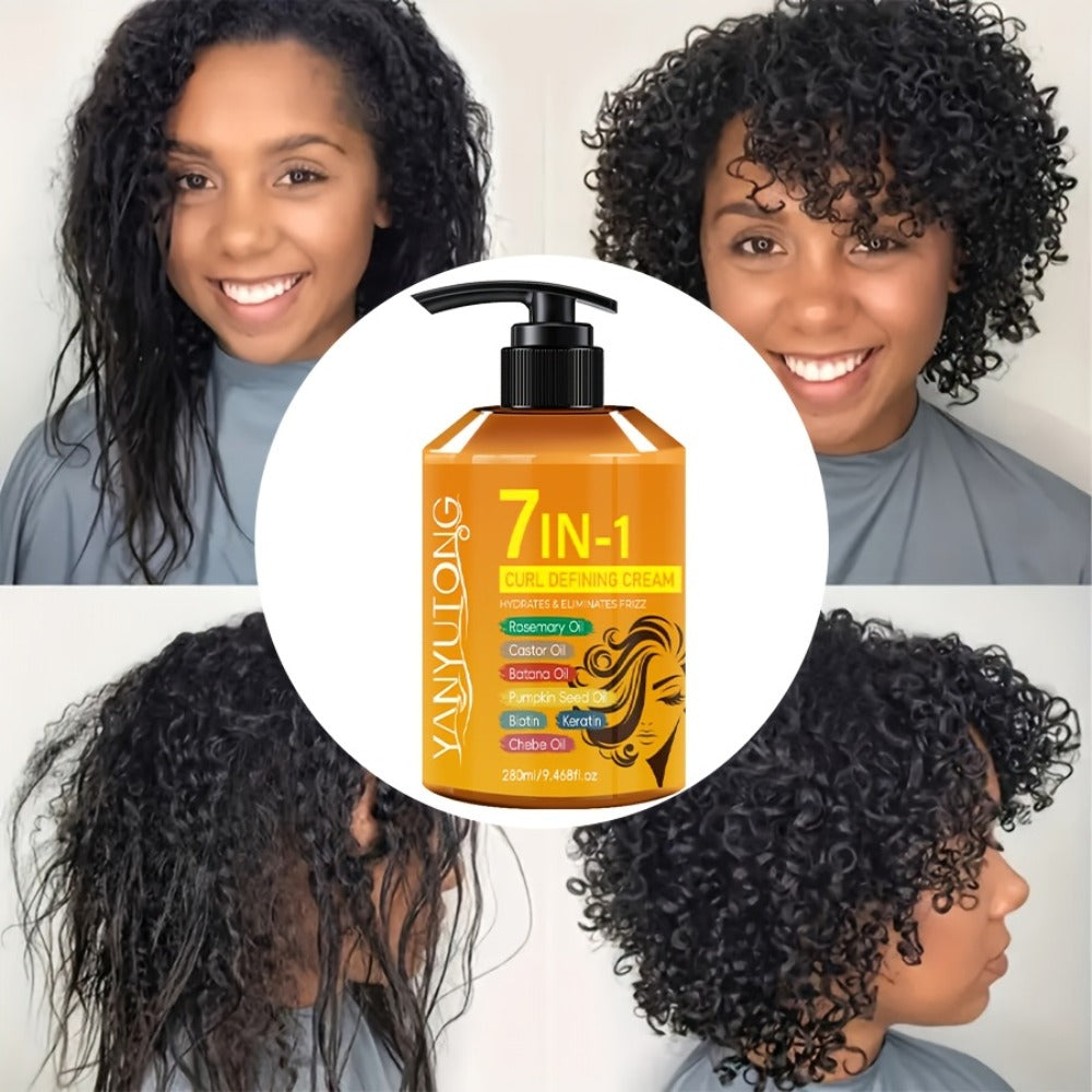 Curling Cream 7-in-1 for Black Hair Curly Wavy & Braids with Rosemary Castor Batana Coconut Oil Biotin Keratin — image 8
