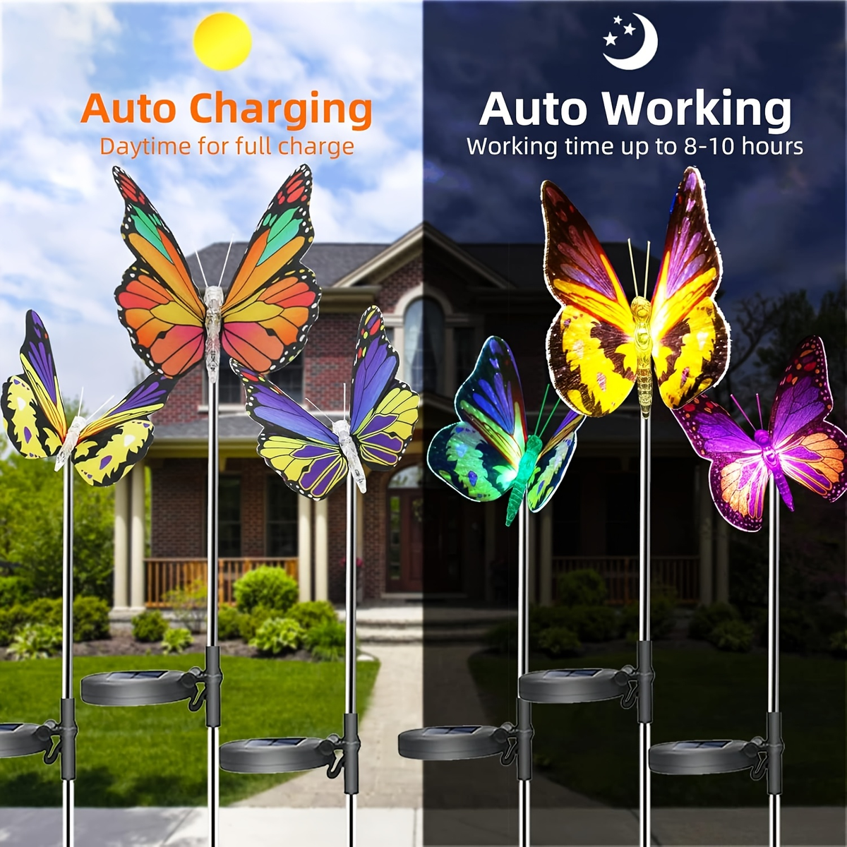 Solar Garden Lights Butterfly Stakes with Color-Changing LEDs in 3- or 6-Pack Sets for Lawn Decor — image 14