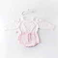Baby handmade love sweater, knitted sweater, long sleeved jumpsuit, bag, buttocks, sweatshirt, crawling suit - V.I.P Digital Presence