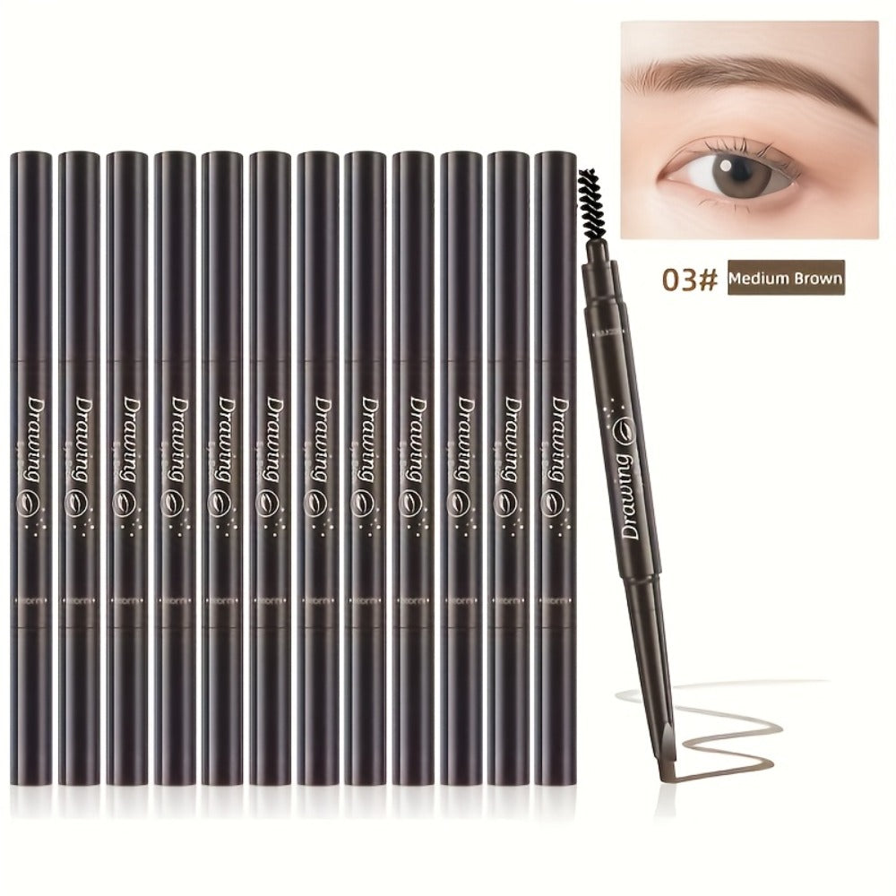 12-Pack Automatic Eyebrow Pencils with Angled Tips, Spoolie Ends and Four Brown-to-Black Color Options — image 7