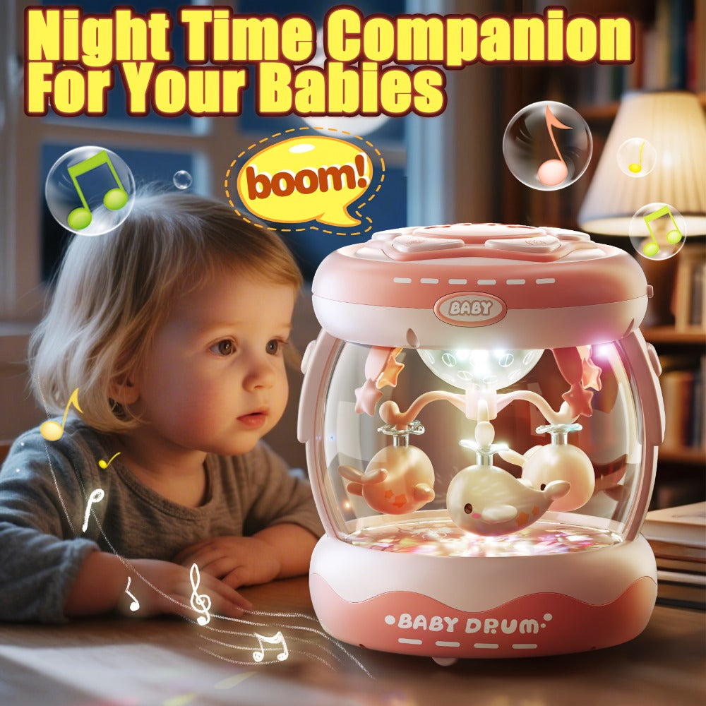 Baby Rotating Projector Music Toy 3 Months+, Interactive Animal Sounds & Lights, Multi-Functional Sensory Learning Toy for In