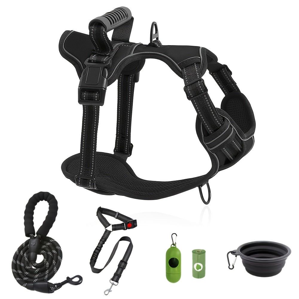 Walking Dog Harness and 5-Foot Leash Set in Five Colors and XS–XL with Front Clip, Top Clip and Handle — image 12