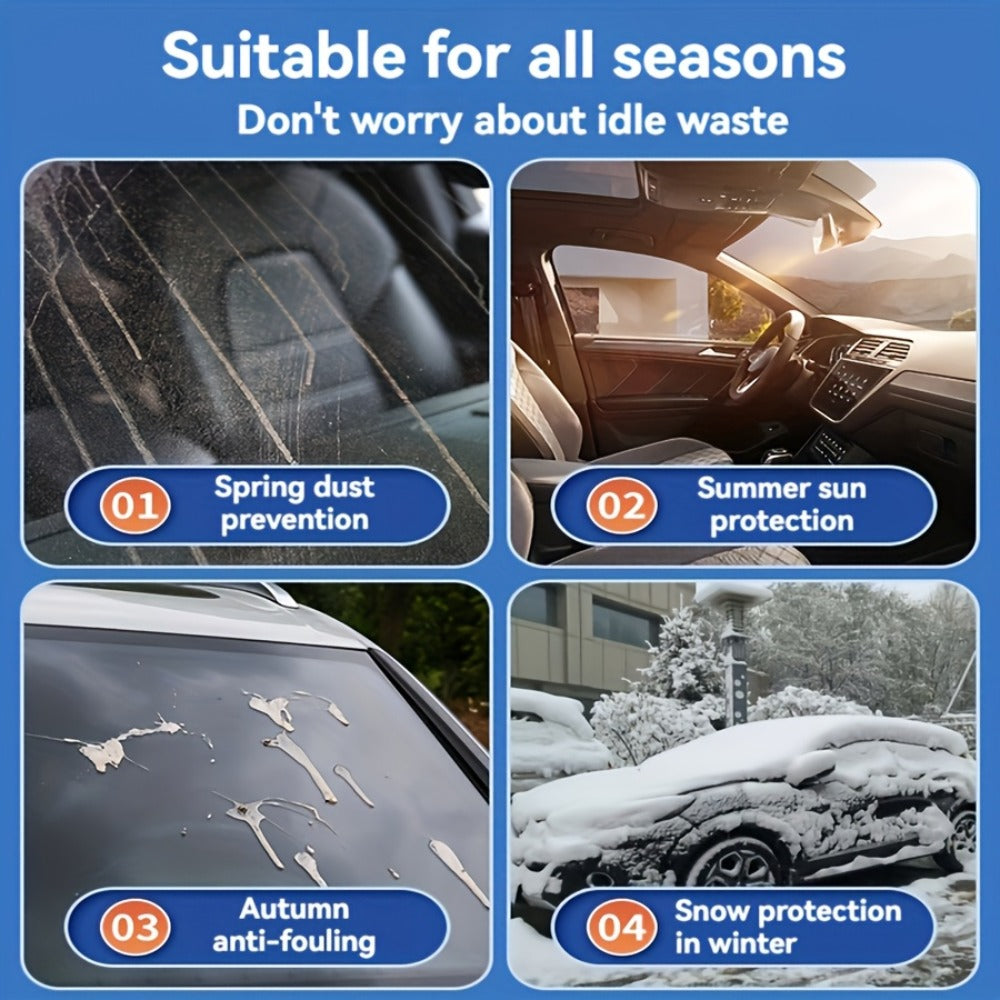 Windshield Snow Cover & Sun Shade Universal Fit – Thickened All-Season Front Window Frost Ice Guard & UV Sunshade Protector f