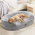 Egg-Crate Foam Dog Bed with Plush Bolsters and Rectangle or Semicircle Large-Size Shape Options — image 1
