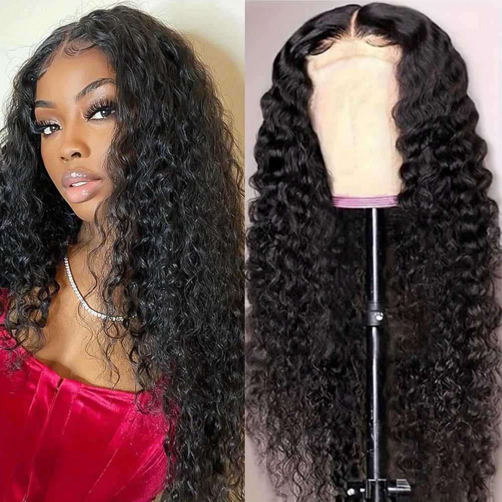 Jerry Curl Human-Hair Lace Closure Wig in Black with 14, 16, 18, 20 or 24-Inch Length Options — image 10
