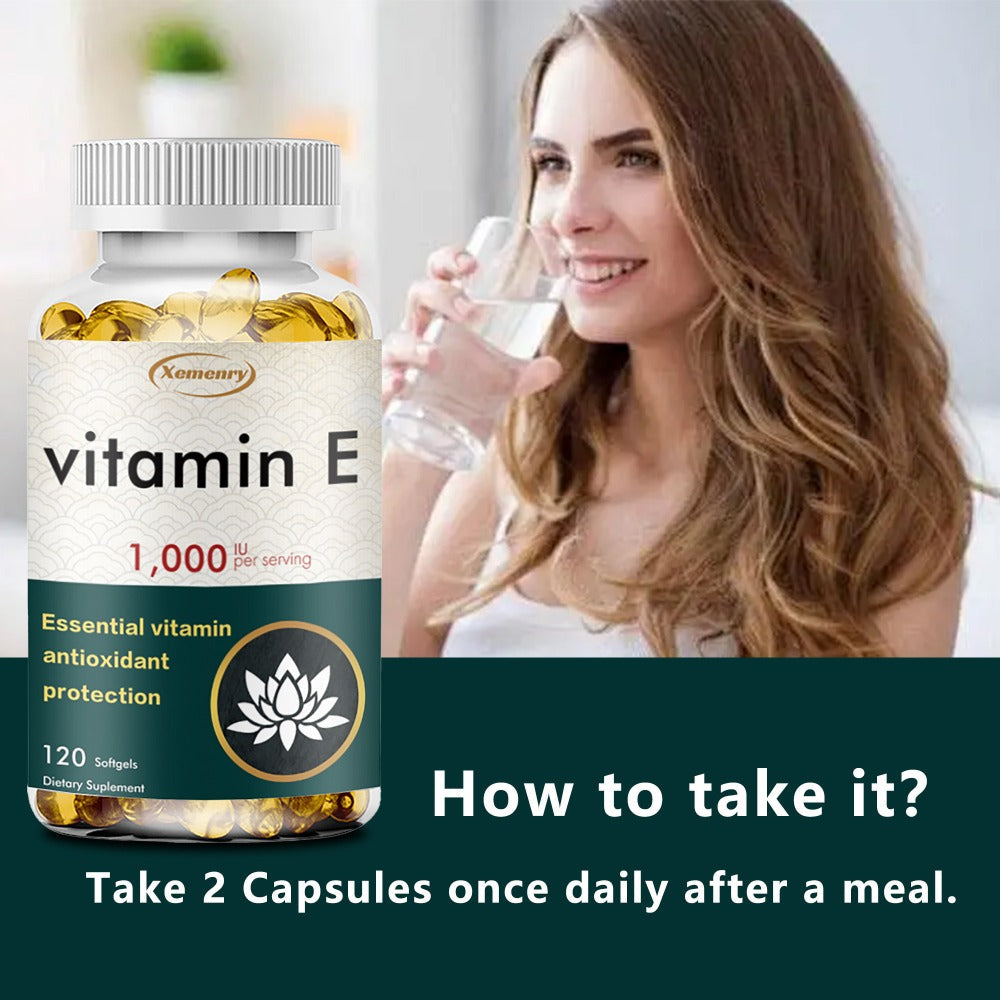 Vitamin E 1000IU Softgels 120 Count High Potency Antioxidant Supplement for Hair, Skin, Nails & Eye Health — image 7