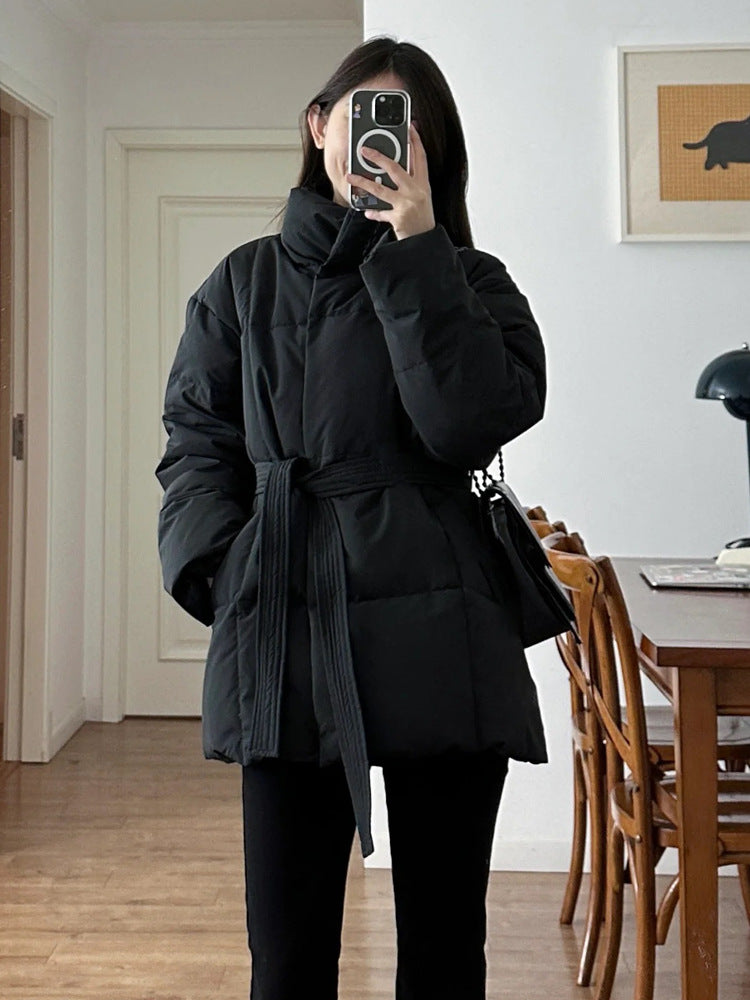 Waist-controlled Lace-up Cotton Coat Jacket Women