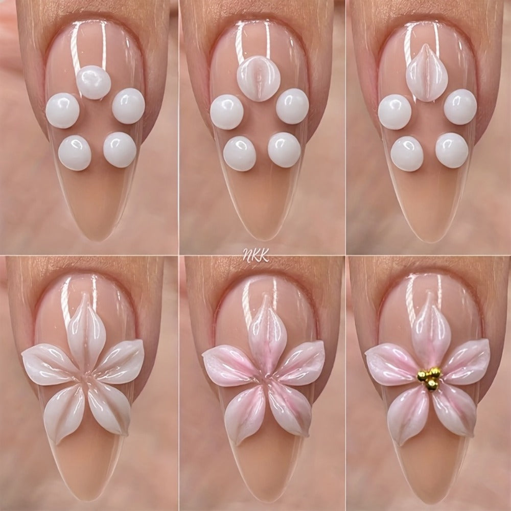 3D Sculpting Builder Gel Kit with Carving Pen – Clear & White Nail Extension Gel for Floral Nail Art, Acrylic Extensions & DI