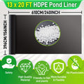 Koi Pond Liner HDPE 13x20FT – Waterproof Fish & Water Garden — image 2
