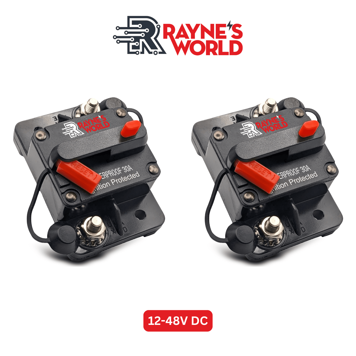 DC Circuit Breaker 40-300 Amp 12V-48V Waterproof Manual Reset – 2 Pack for Car Audio, Solar, Marine, ATV & RV Systems — image
