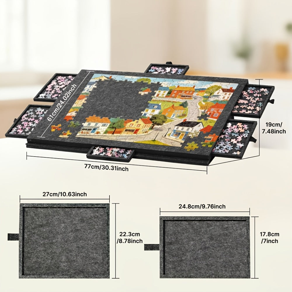 Puzzle Mat for 1000 and 1500 Piece Jigsaw Puzzles in an Extra Large Foldaway Felt Roll-Up Design — image 3