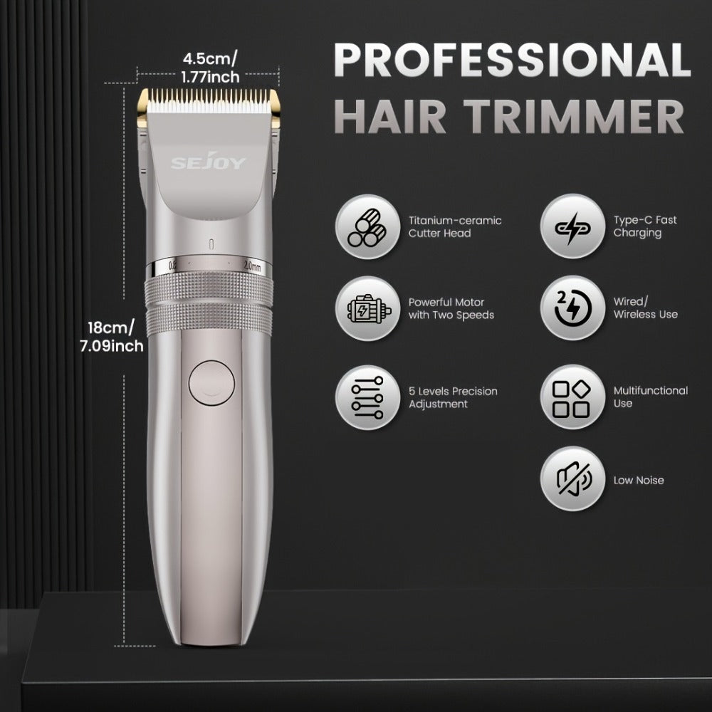 Beard Trimmer for Men Cordless Electric USB Rechargeable with Precision Dial 5-Level Adjustable – Mustache Facial Hair Trimme
