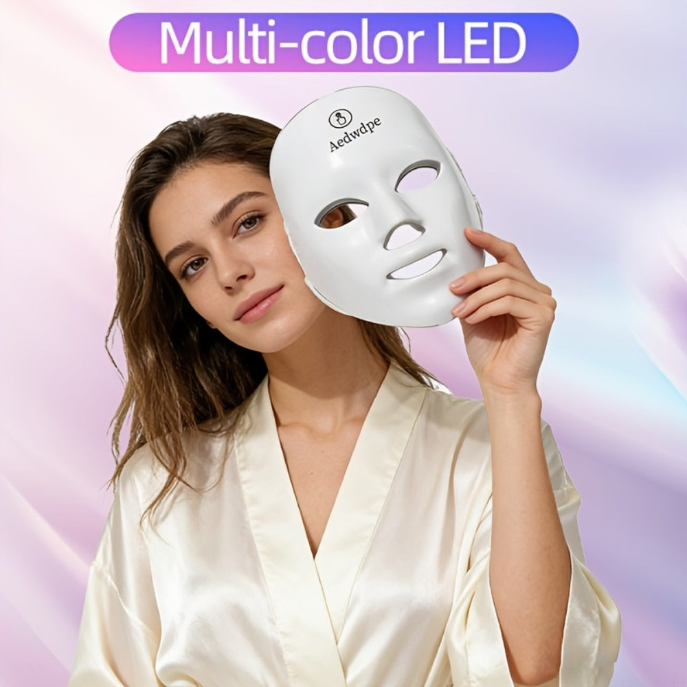 LED Facial Beauty Device 7-Color Light Therapy Portable At-Home Skincare Tool for Bath Time, Home Spa and Personal Care — ima