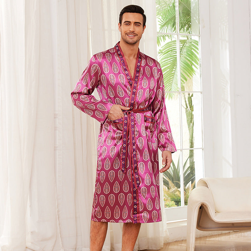 Fashion Personality New Men's Bathrobe Thin