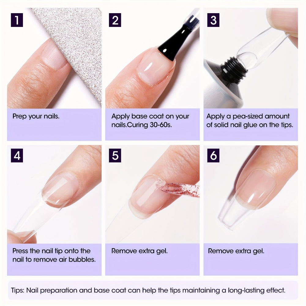 Press-On Nail Glue Gel Kit 30g with UV Lamp – Strong Long-Lasting Solid Nail Glue, 60ml Remover & Buffer for False Nails — im