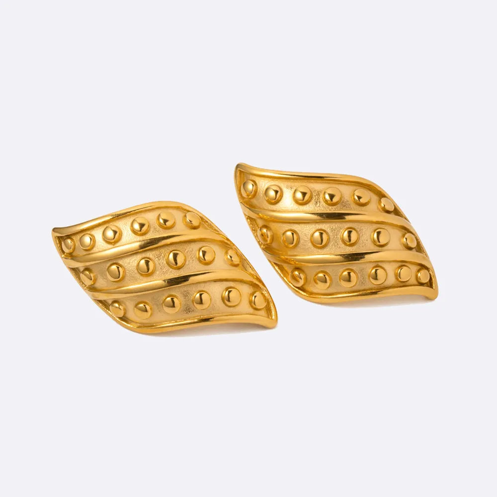 18K Gold-Plated Stainless Steel Stud Earrings - V.I.P Digital Presence