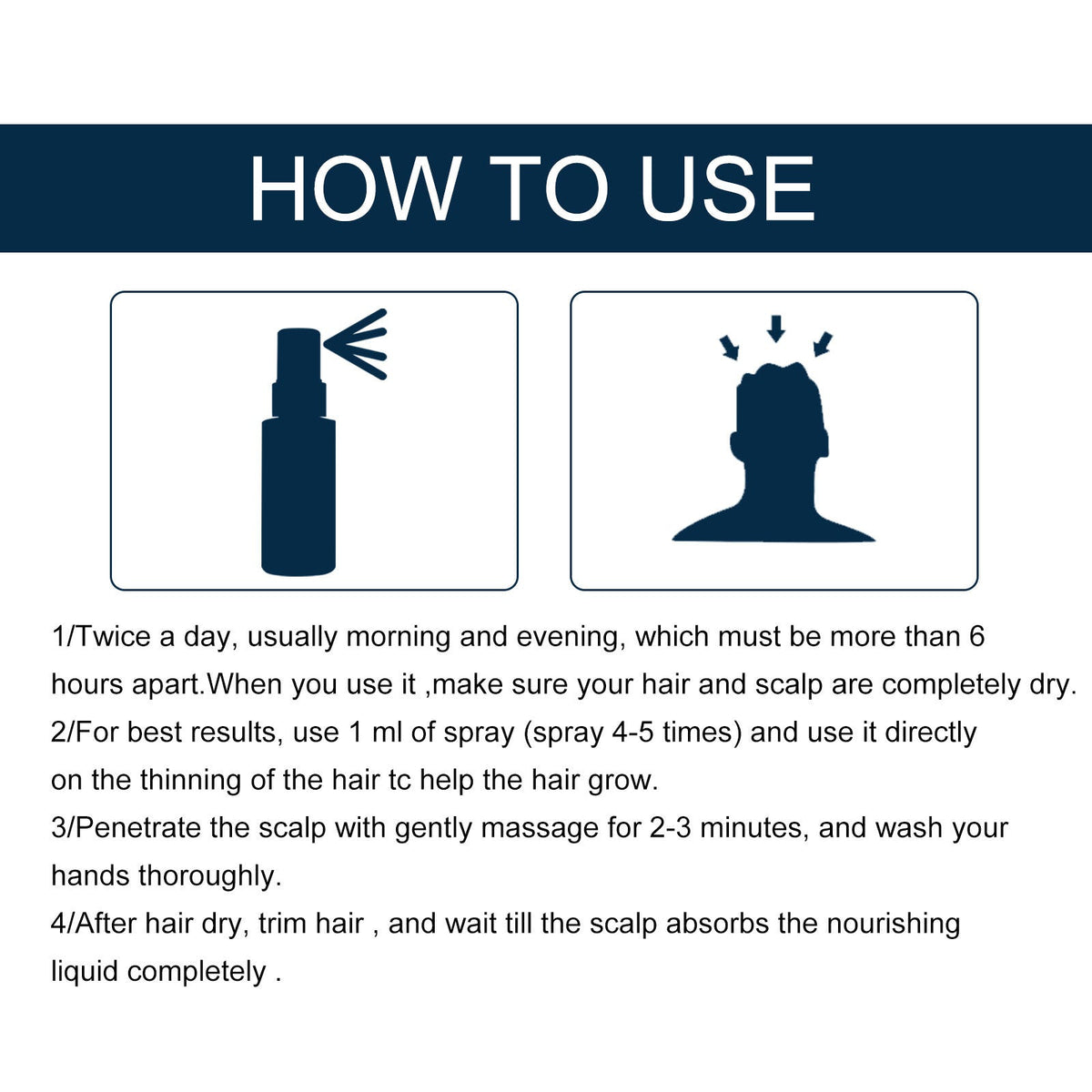 Men's Hair Spray, Dense Hair Solid Hair Hair Line Anti-Drop Treatment Fluid Thick