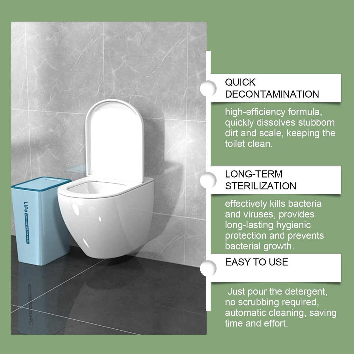 Toilet Decontamination Cleaner Household Toilet Quick Decontamination Decontamination Deodorization Cleaning Cleaner