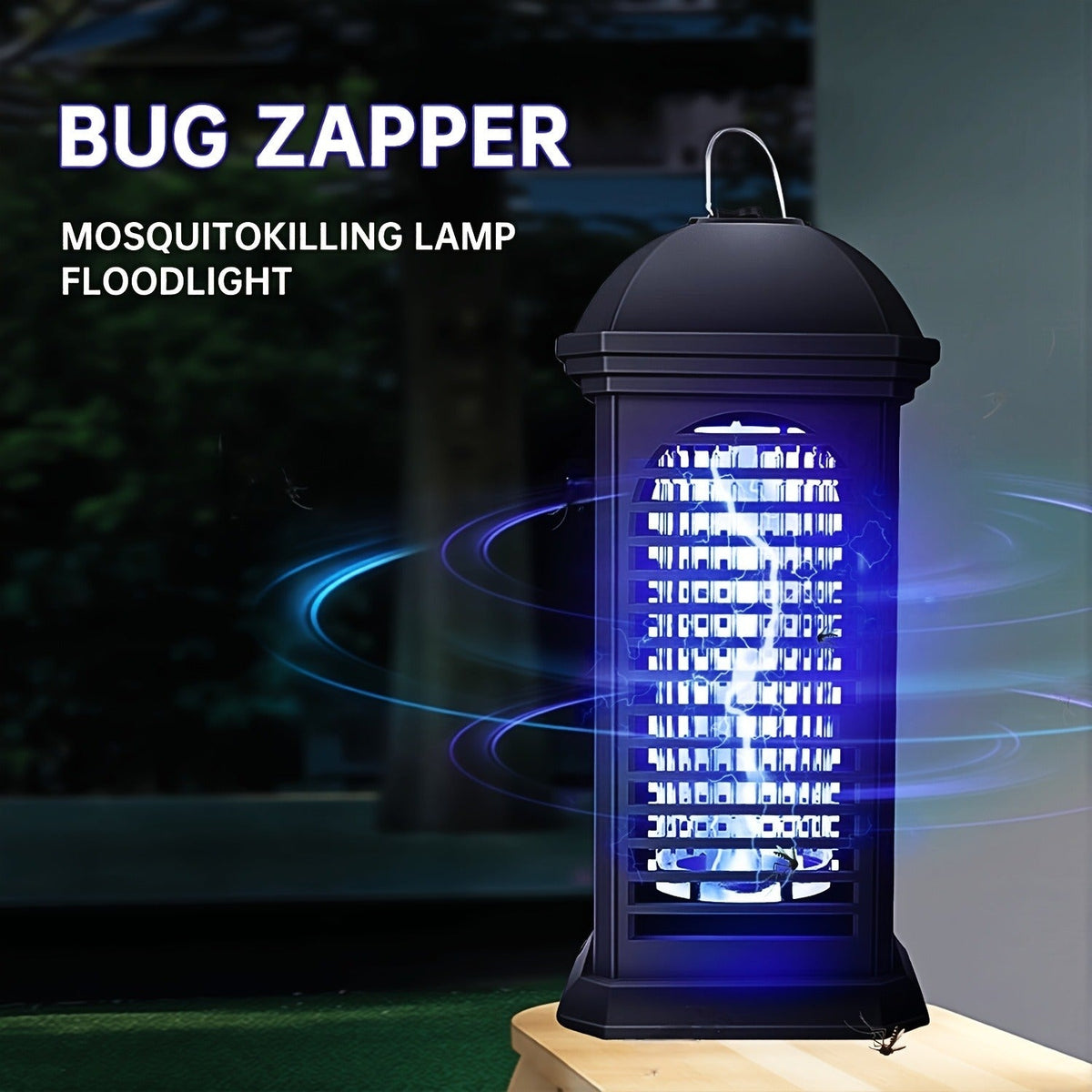 Cylindrical Plug-In Bug Zapper with Blue Grid Light in Black Single or Two-Piece Upgrade Options — image 8