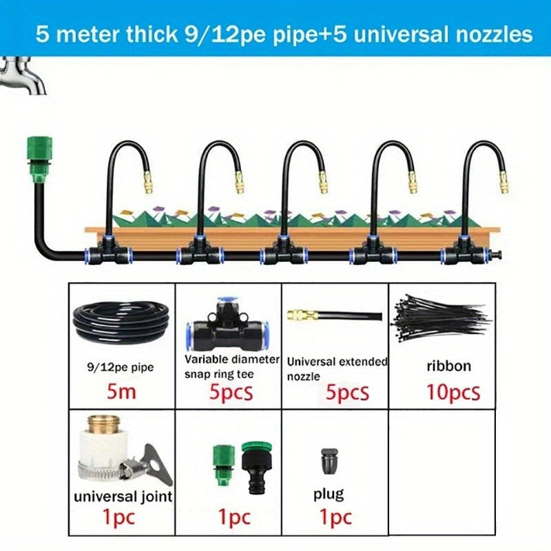 Garden Sprinkler Kit Rotating Copper Nozzle Automatic Irrigation System for Lawn Balcony Misting — image 8