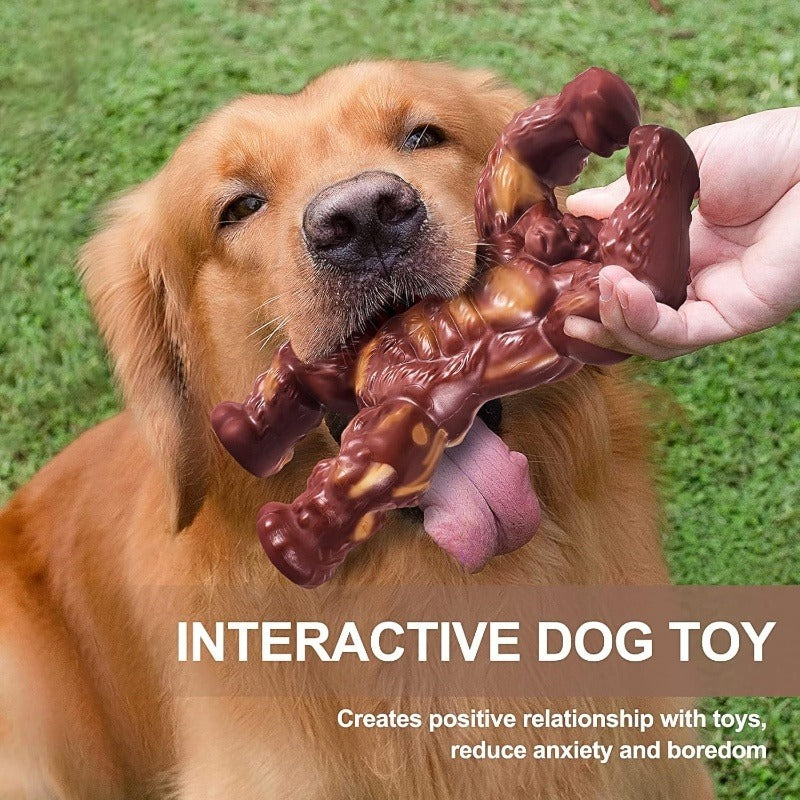Textured Flexing Figure Dog Chew Toy in Brown, Approx. 6.77 Inches Tall for Medium or Large Dogs — image 7