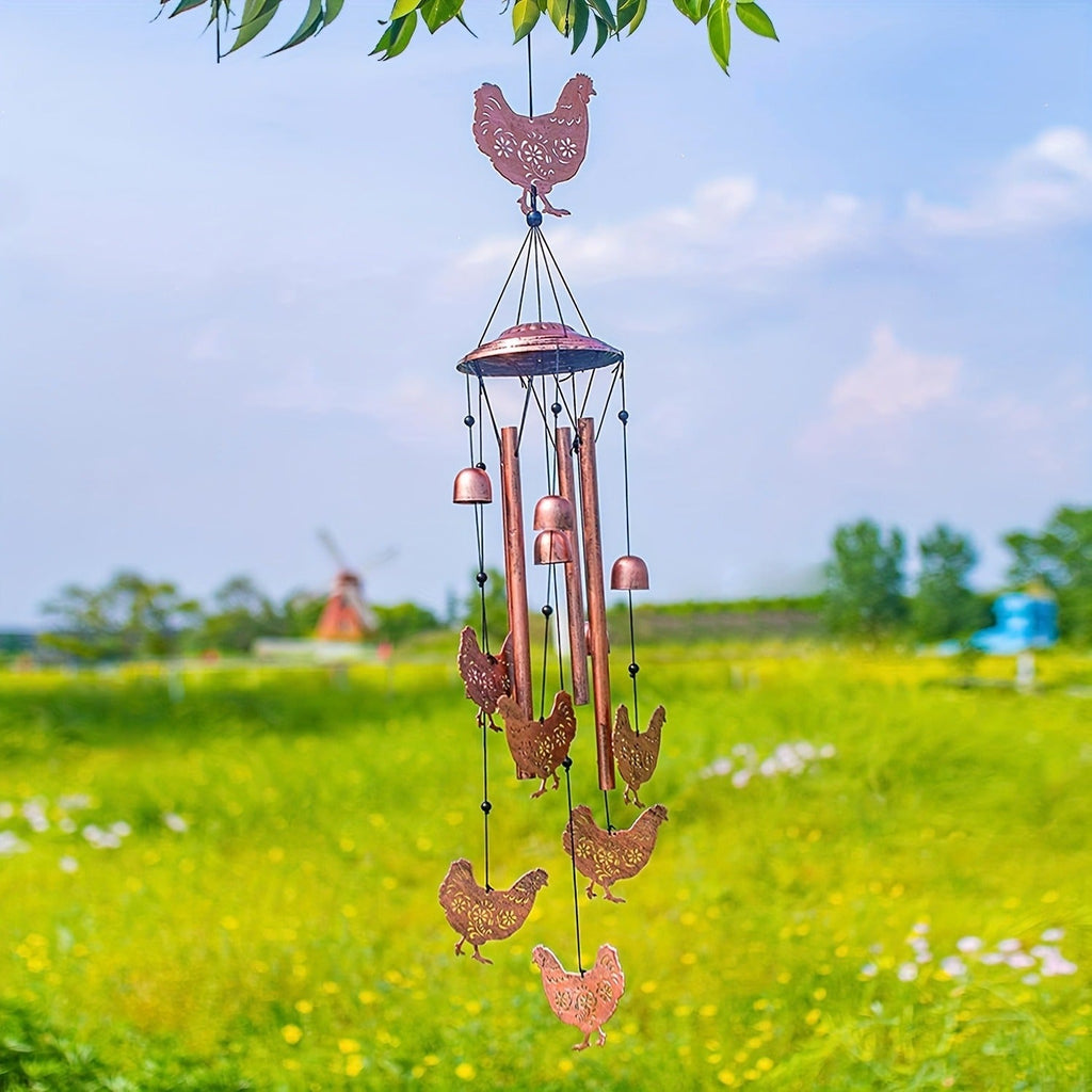 Wind Chime Outdoor Chicken Farmhouse Decor – Aluminum Tube Soothing Sound Garden Porch Patio Hanging Ornament — image 9