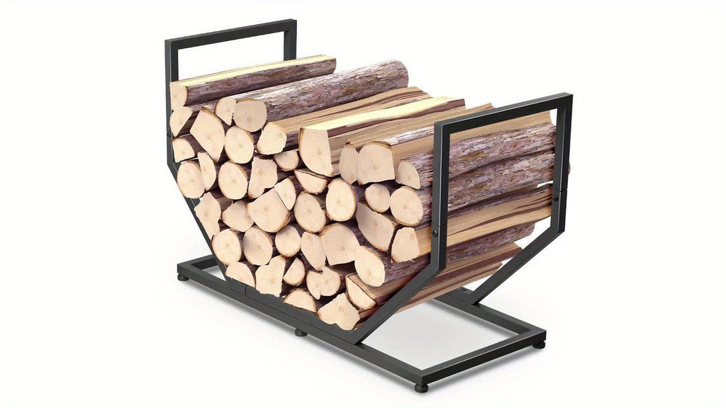 Firewood Rack Outdoor Indoor Heavy Duty Metal Log Holder with Adjustable Feet — image 8