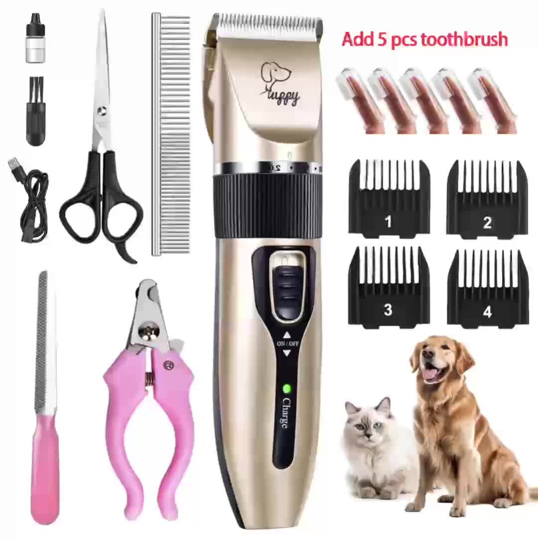 Pet Hair Clipper Kit with Five Guide Combs and Adjustable Blade — image 15