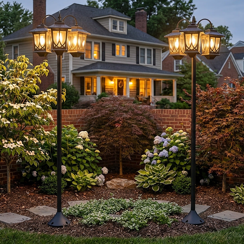 Three-Head Solar Lamp Post, Up to 73 Inches with Four Height Settings and 3000K Light Label — image 8