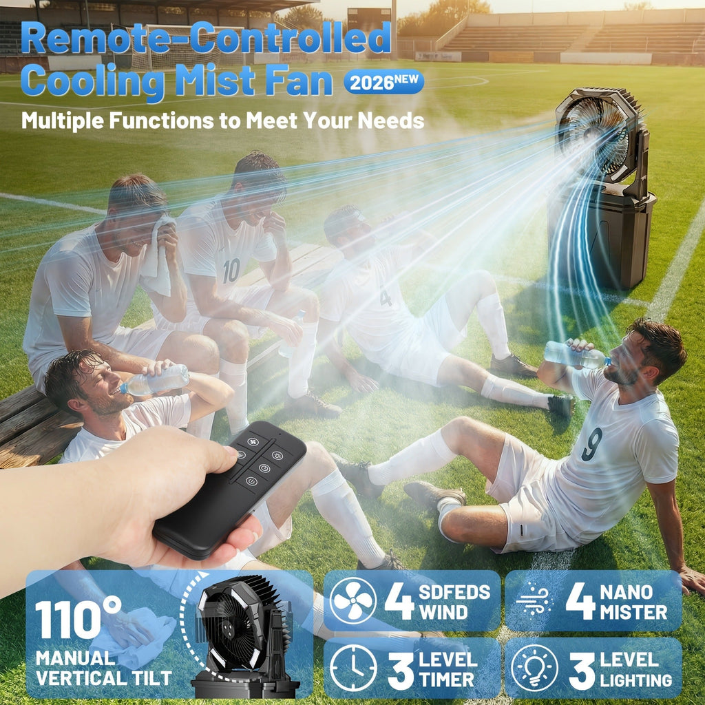 Misting Fan Portable Outdoor with Water Tank 20000mAh Rechargeable Battery Camping Cooling Spray Fan — image 9