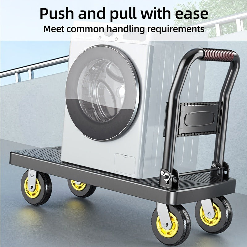 Four-Wheel Platform Dolly Cart with Folding Handle, Two Platform Sizes and 660 or 800 lb Load Labels — image 10