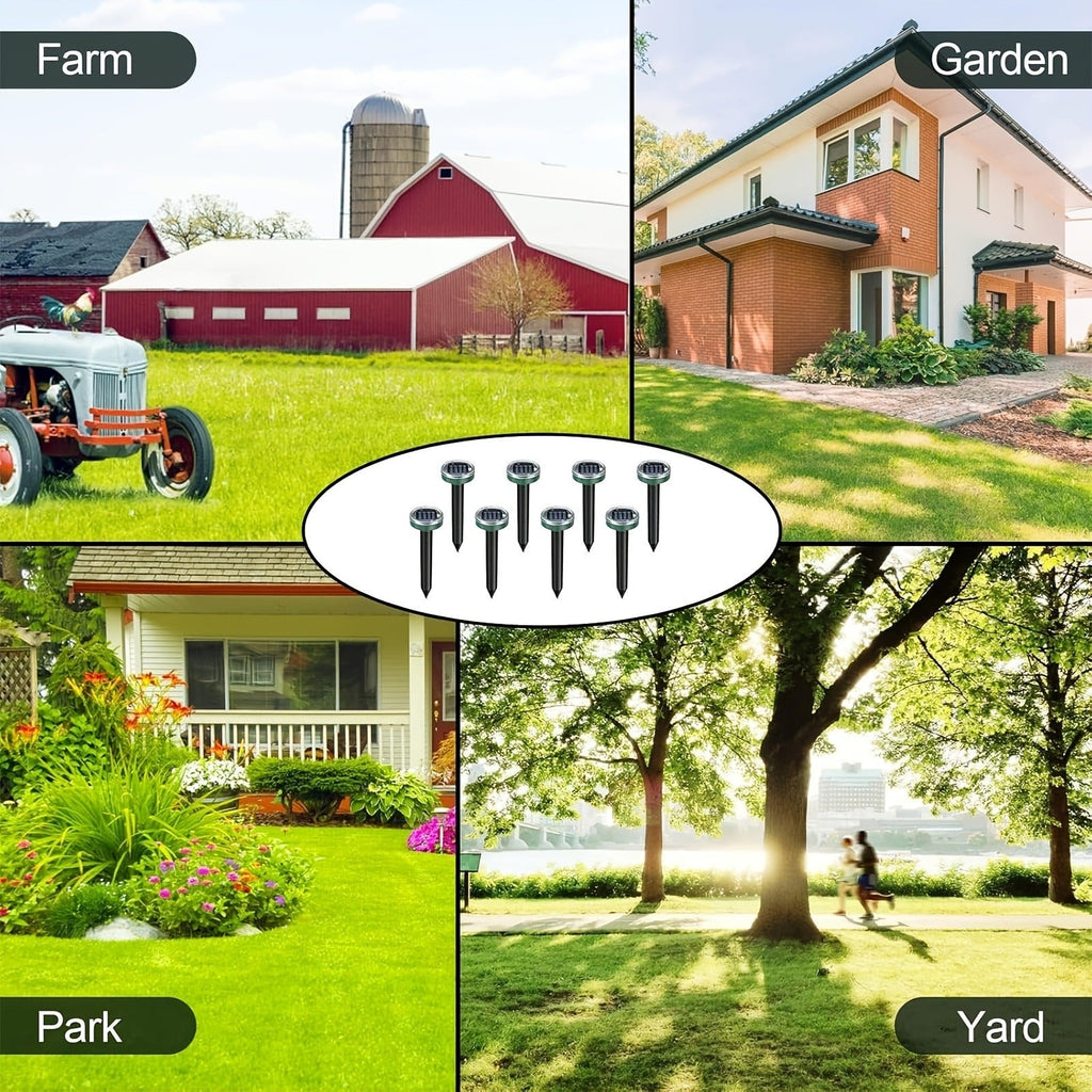 Solar Ultrasonic Pest Repeller Outdoor Rodent Stake for Yard Garden Farm Mole Snake Skunk Dog Device 2/4/6/10 Pack — image 9