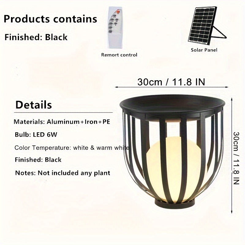 Solar Garden Light Table or Floor Lamp with Short and Tall Options, Solar Panel and Remote-Control Layout — image 9