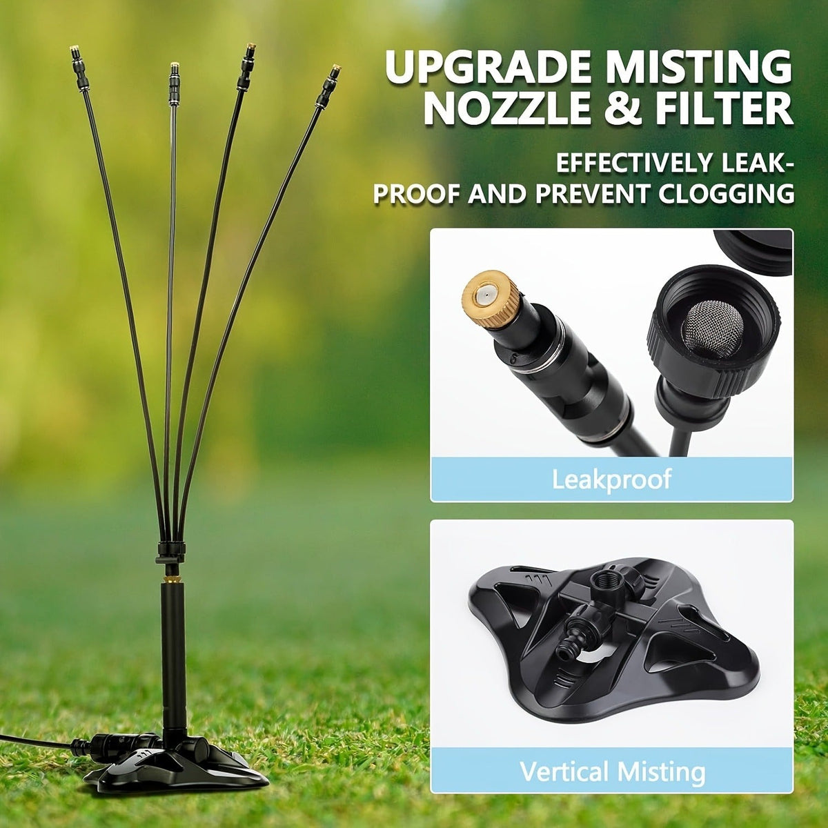 Outdoor Misting System Portable 26.5Ft Mist Cooling Kit with Adjustable Stand for Patio Garden BBQ — image 10